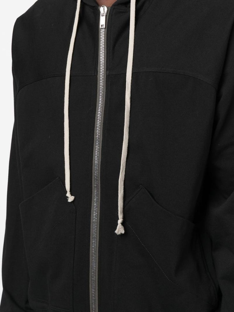 Black Cotton Zip Hoodie