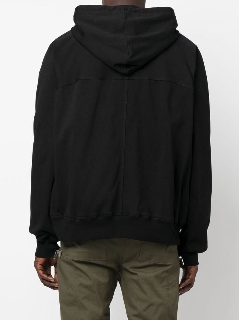 Black Cotton Zip Hoodie