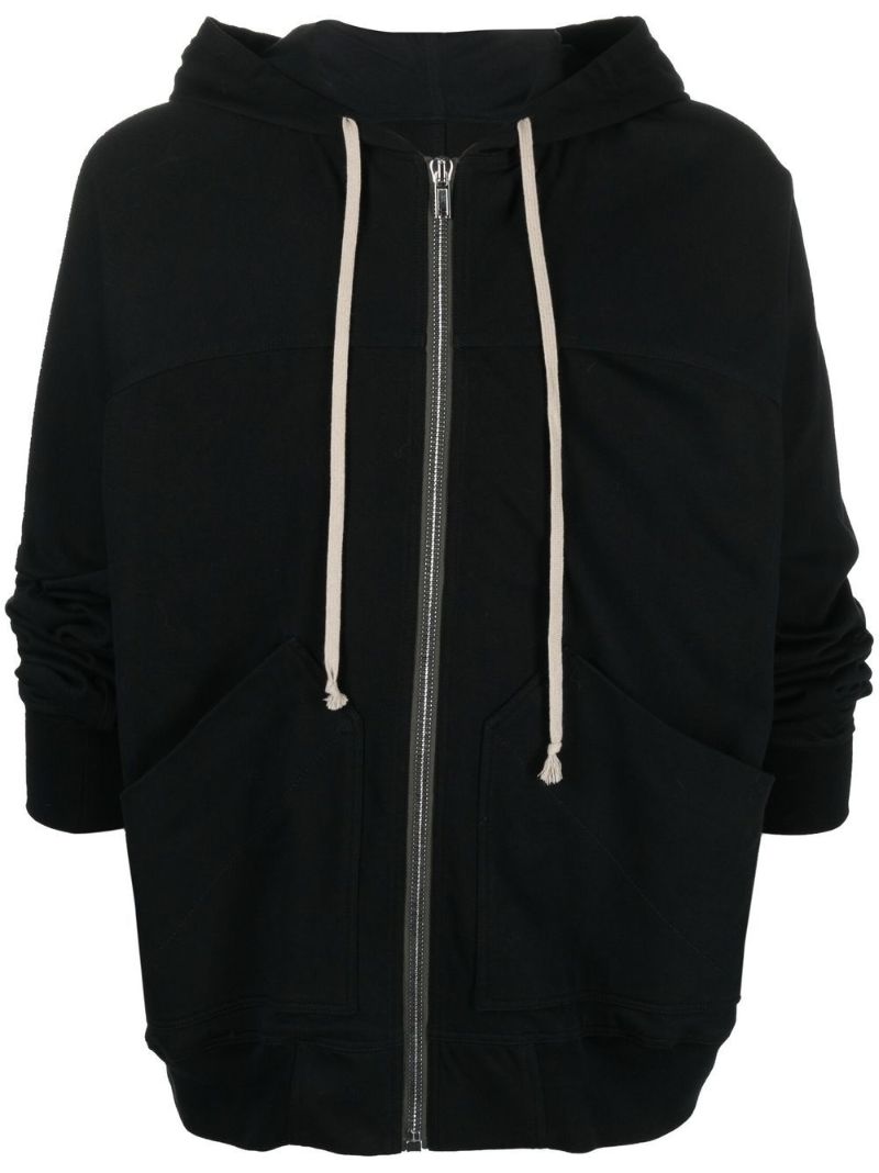Black Cotton Zip Hoodie