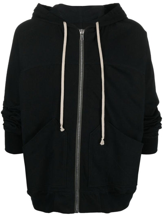 Black Cotton Zip Hoodie