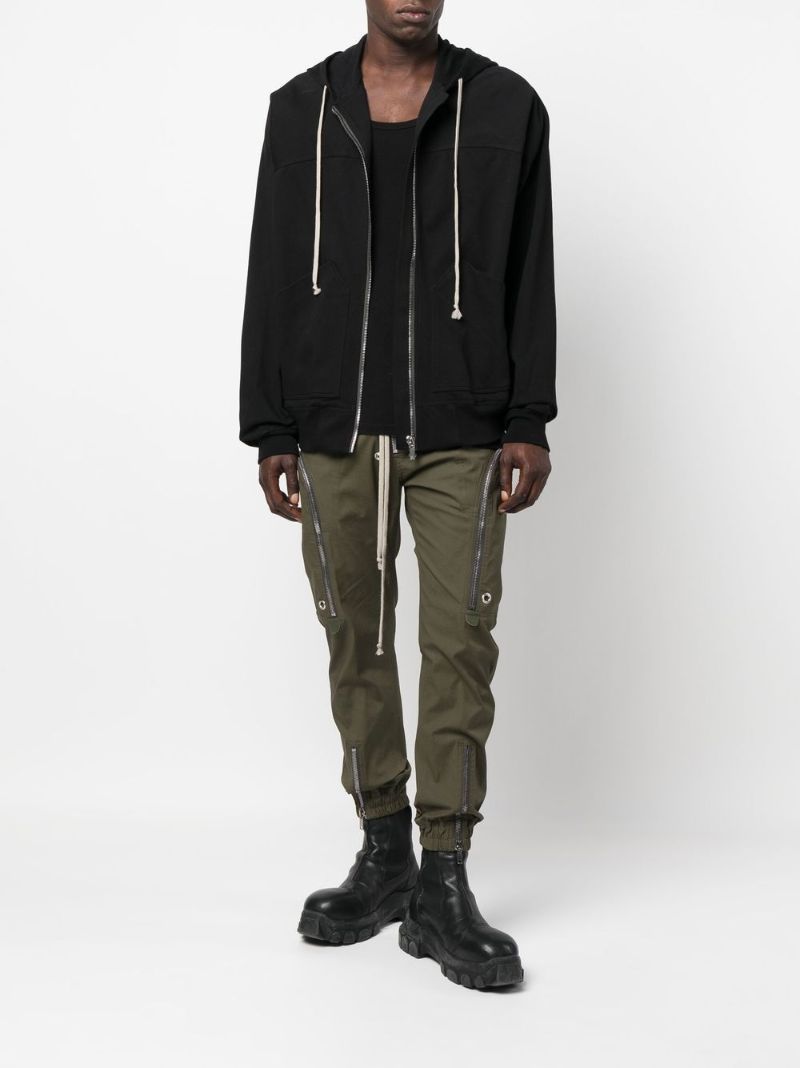 Black Cotton Zip Hoodie