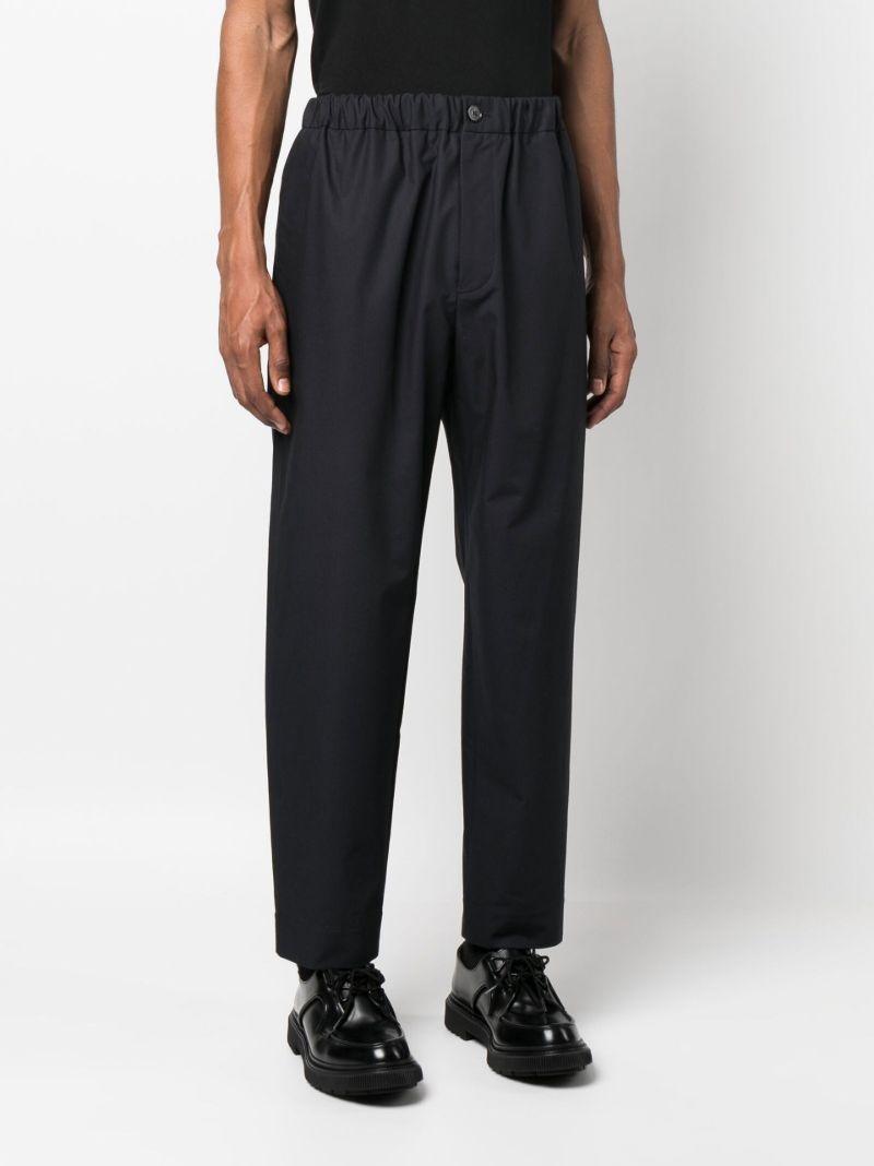 Blue Cotton Straight-leg Trousers