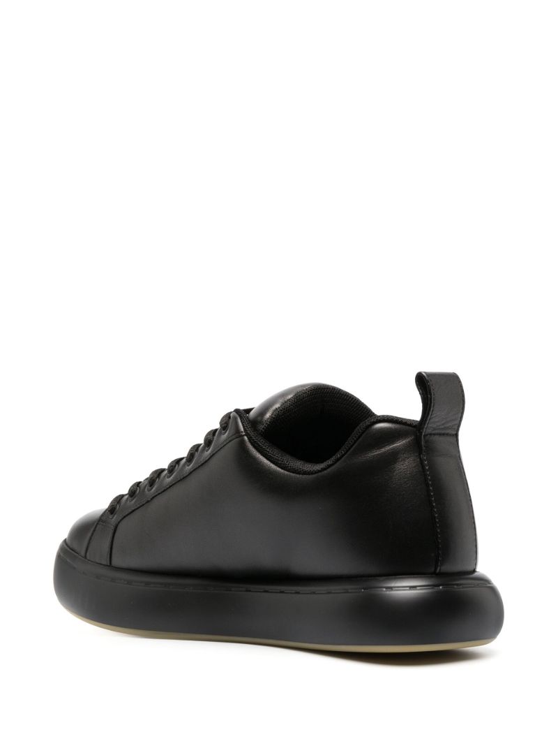 Black Pillow Leather Low-top Sneakers