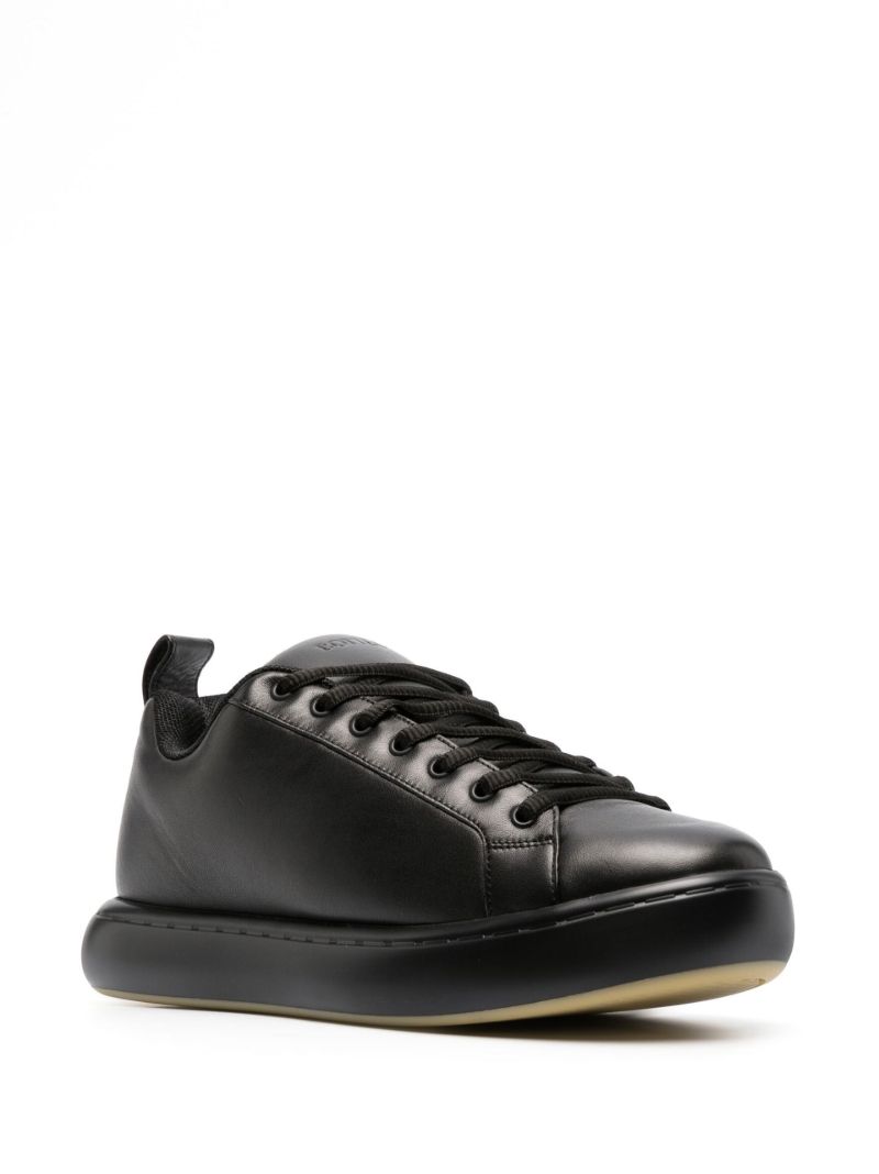Black Pillow Leather Low-top Sneakers