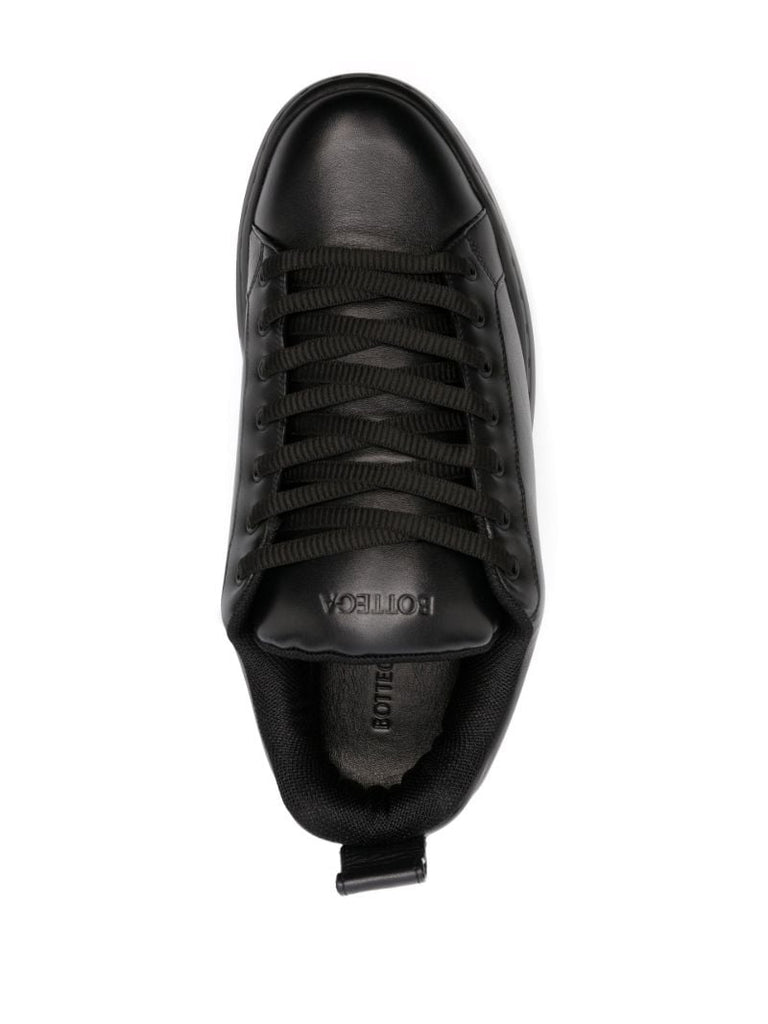 Black Pillow Leather Low-top Sneakers