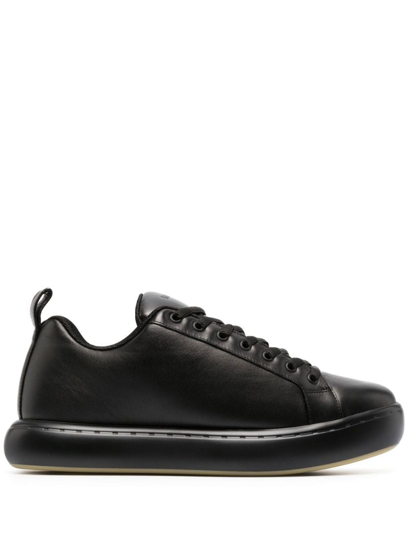 Black Pillow Leather Low-top Sneakers