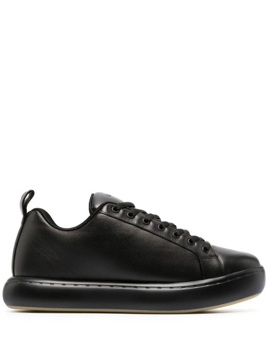 Black Pillow Leather Low-top Sneakers
