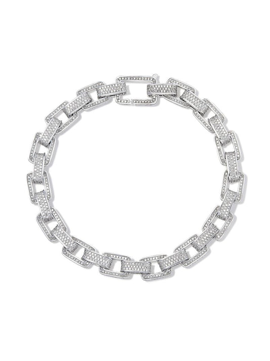 18k White Gold PavÃ_x0083_Â© Diamond Link Bracelet