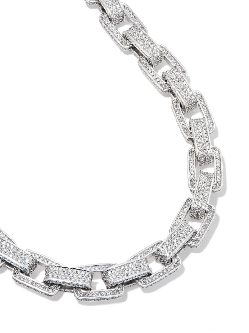 18k White Gold PavÃ_x0083_Â© Diamond Link Bracelet