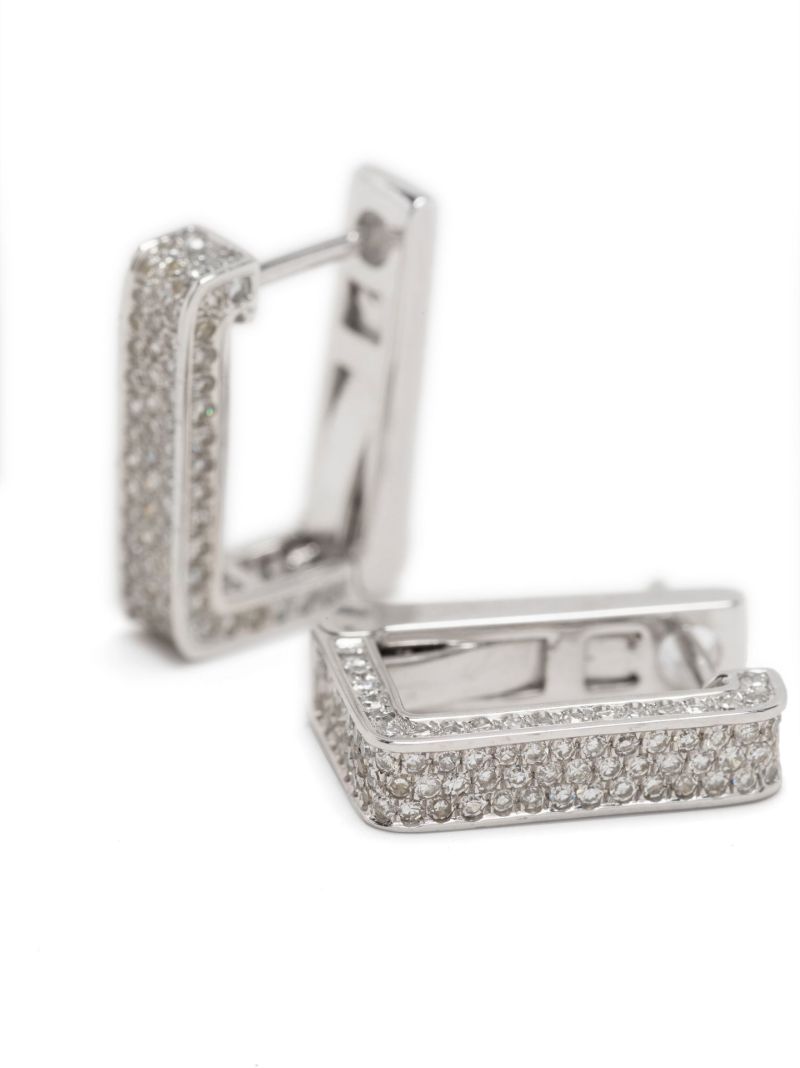 18k White Gold Deco PavÃ_x0083_Â© Diamond Earrings