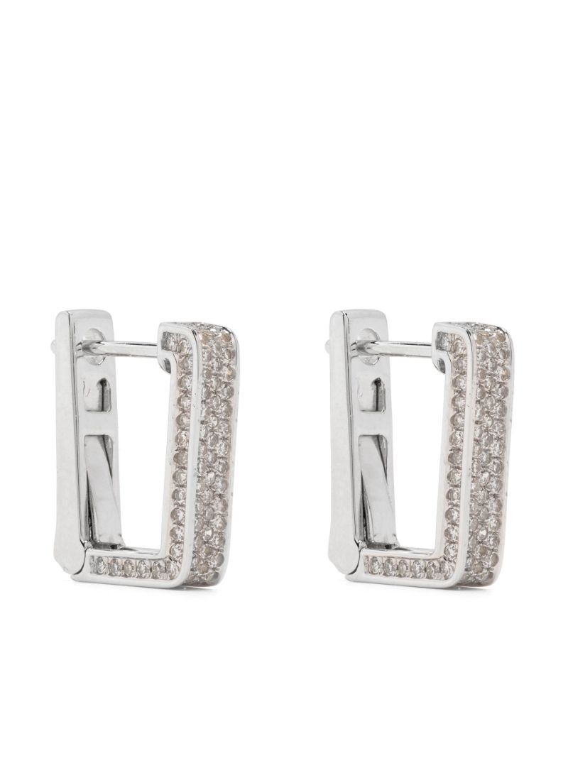 18k White Gold Deco PavÃ_x0083_Â© Diamond Earrings