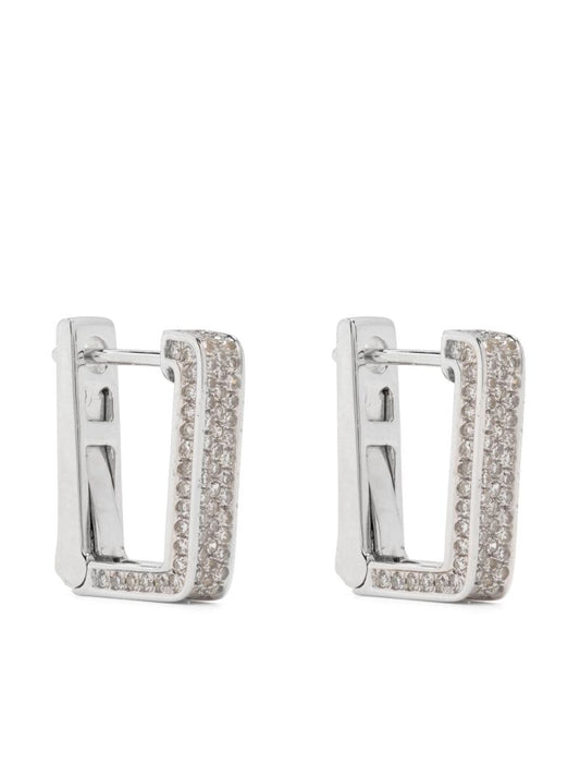 18k White Gold Deco PavÃ_x0083_Â© Diamond Earrings