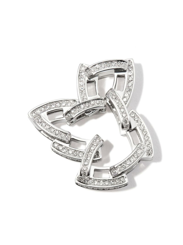 18k White Gold Deco Link Chain Diamond Ring