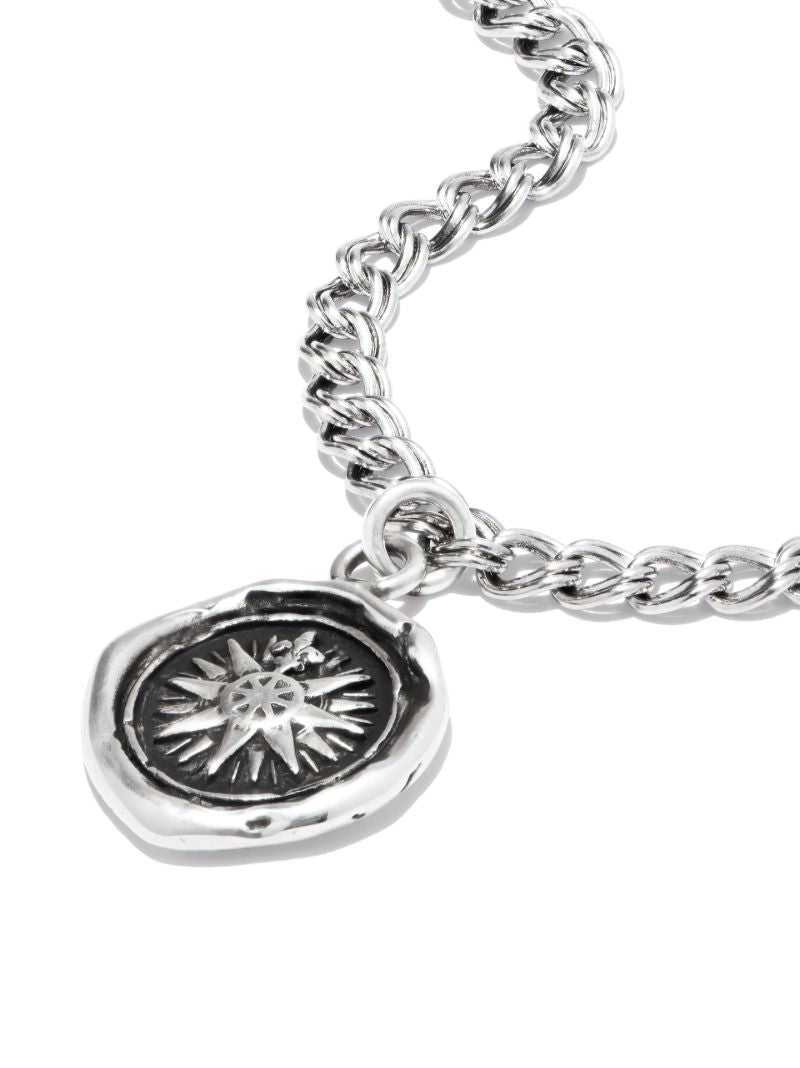 Sterling Silver Direction Talisman Chain Bracelet
