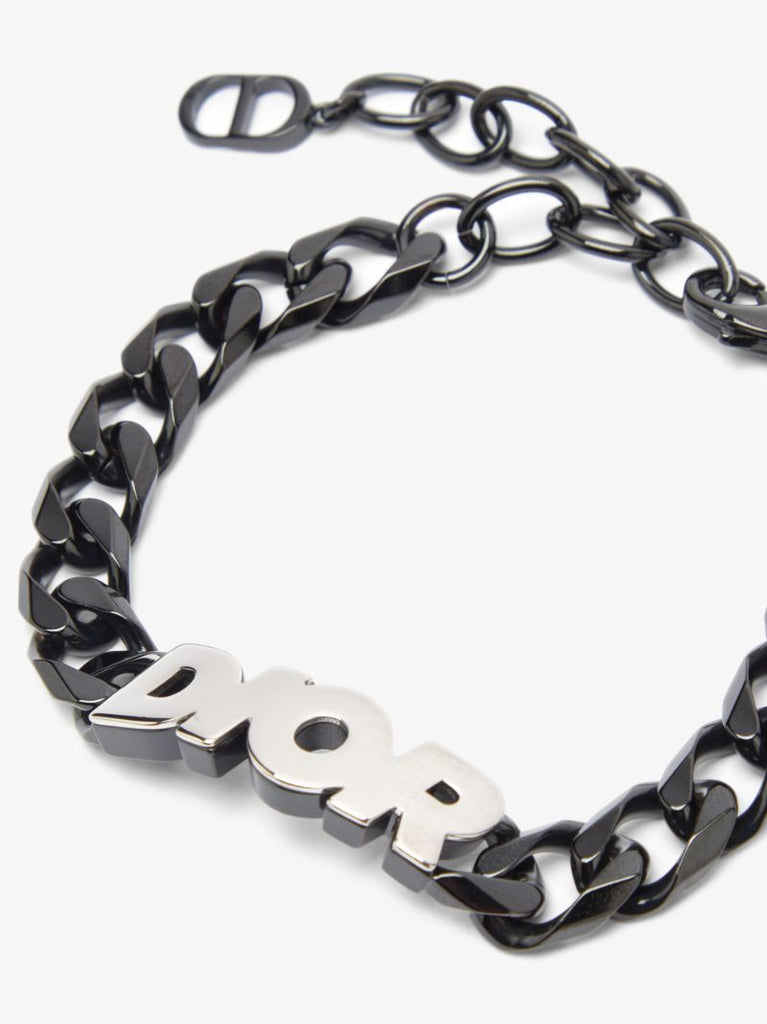 Black Logo Plaque Chain Bracelet