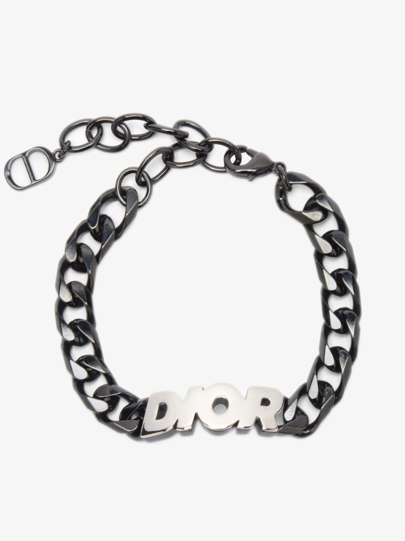 Black Logo Plaque Chain Bracelet