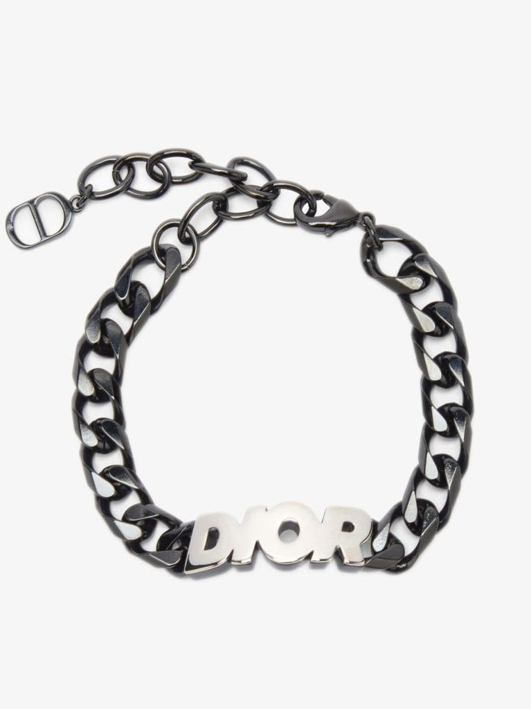 Black Logo Plaque Chain Bracelet