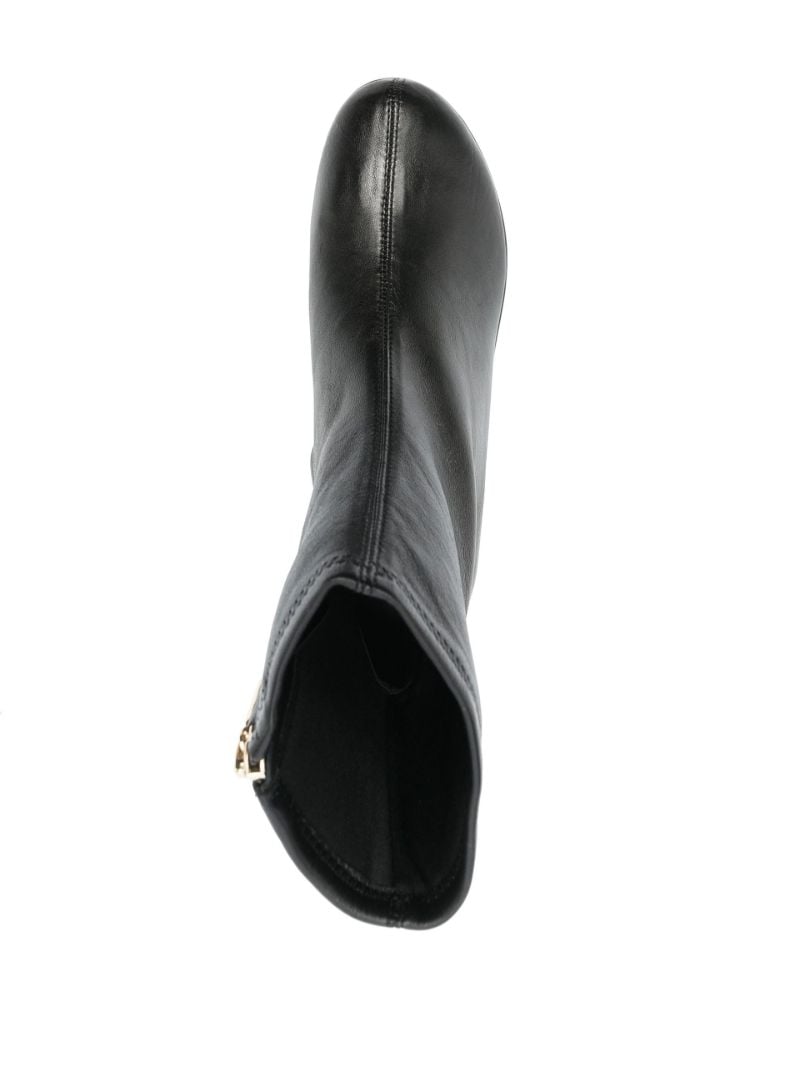 Black Miso 90 Platform Leather Ankle Boots