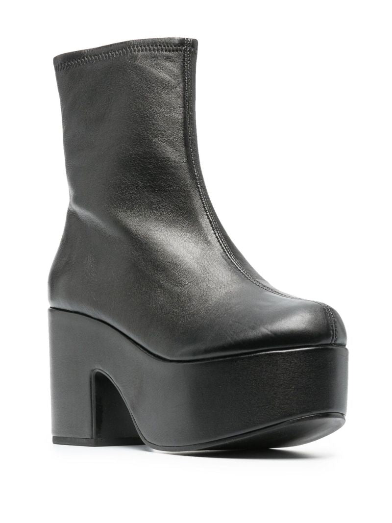 Black Miso 90 Platform Leather Ankle Boots