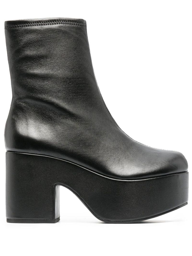 Black Miso 90 Platform Leather Ankle Boots