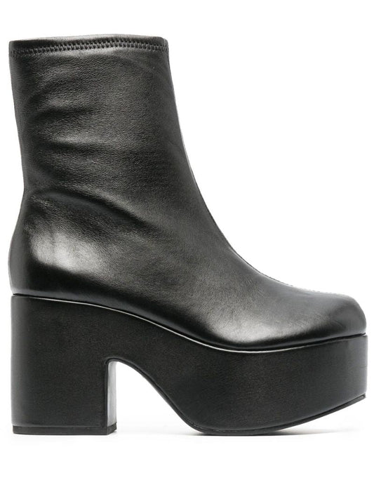 Black Miso 90 Platform Leather Ankle Boots