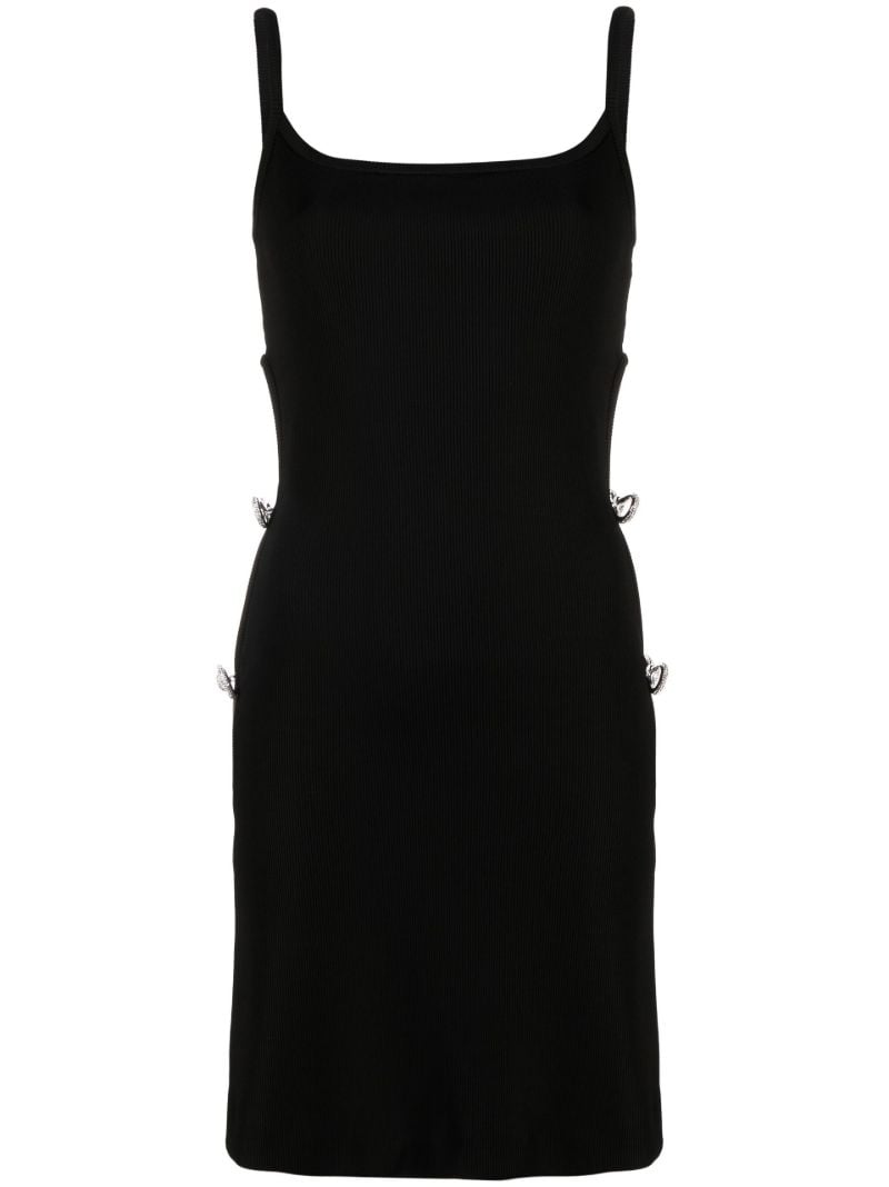 Black Crystal Bow Mini Dress