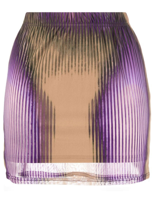 X Jean Paul Gaultier Purple Morph Printed Mini Skirt