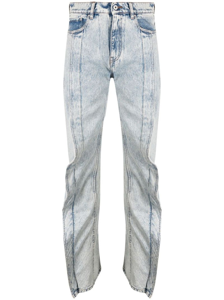 Blue Slim Banana Tapered Jeans