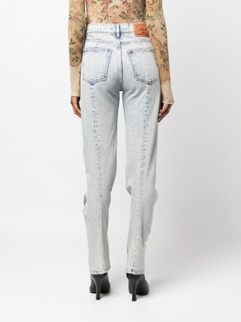 Blue Slim Banana Tapered Jeans