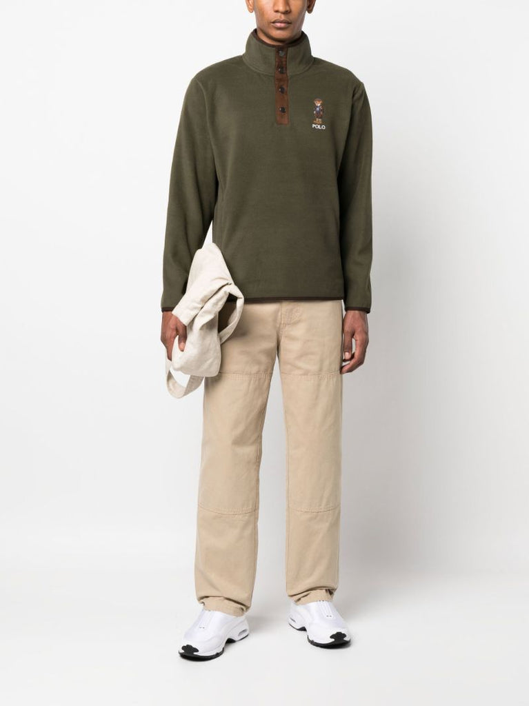 Green Polo Bear Fleece Sweatshirt
