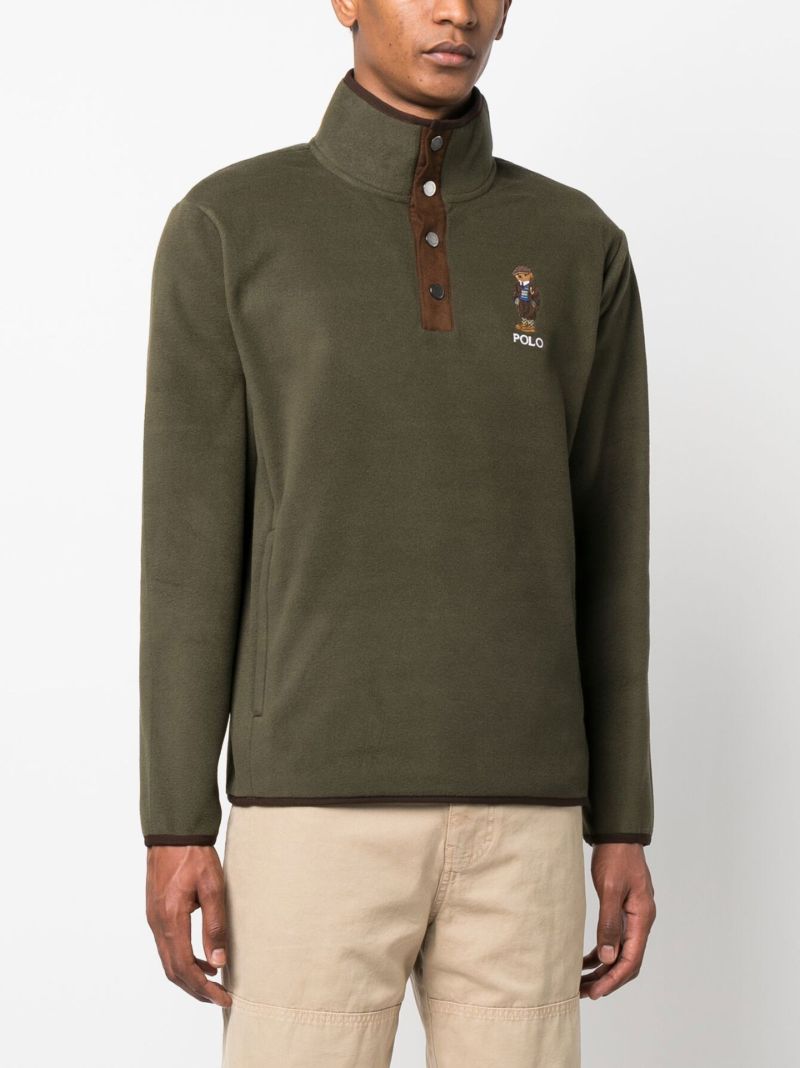 Green Polo Bear Fleece Sweatshirt