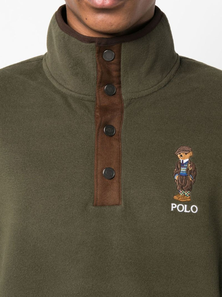 Green Polo Bear Fleece Sweatshirt