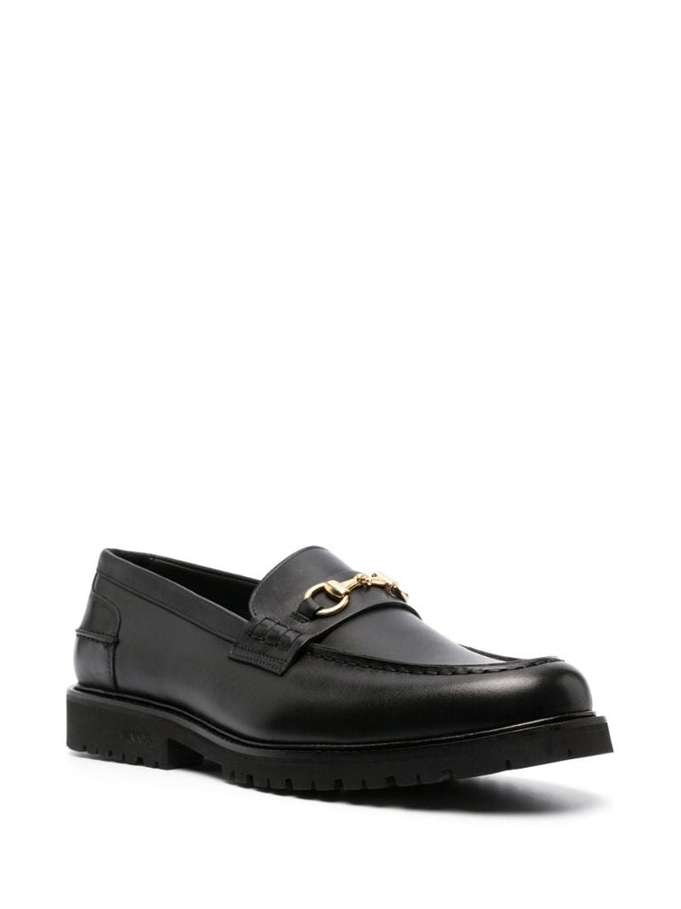 Black Le Club Horsebit Leather Loafers