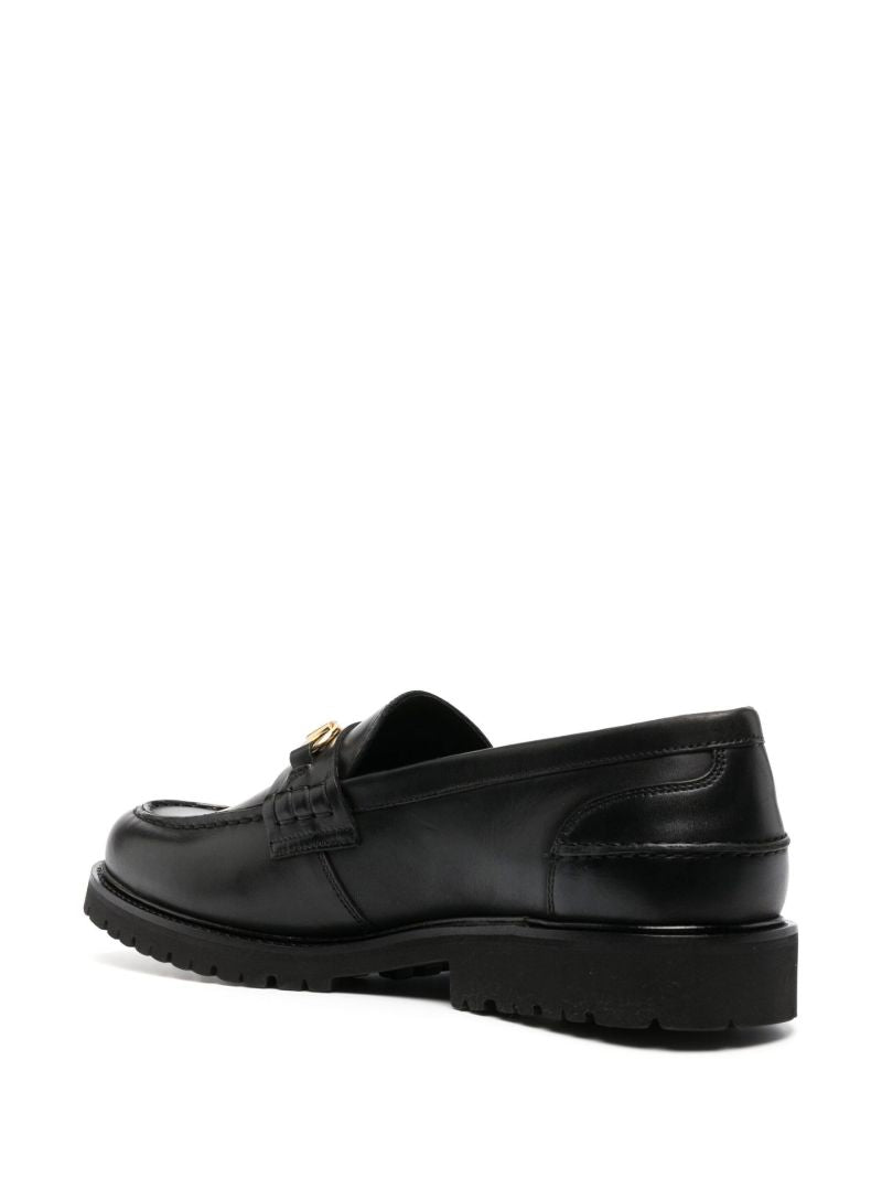 Black Le Club Horsebit Leather Loafers