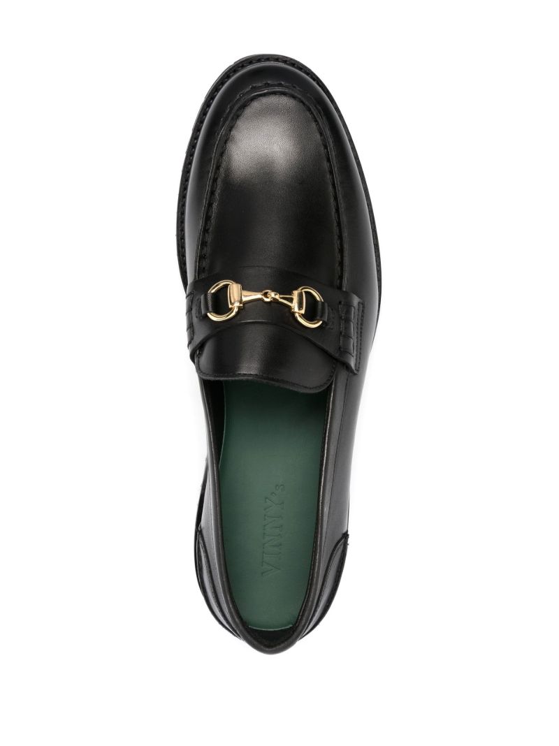 Black Le Club Horsebit Leather Loafers