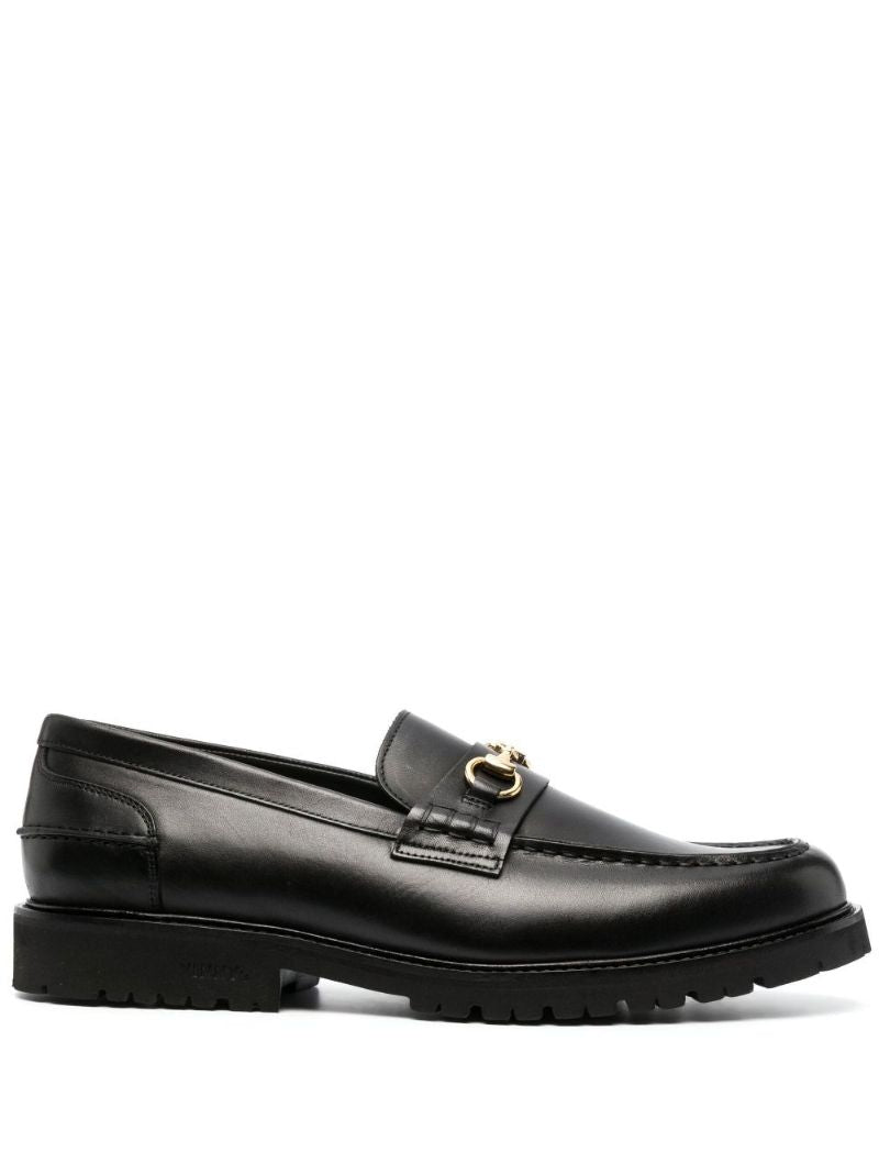 Black Le Club Horsebit Leather Loafers
