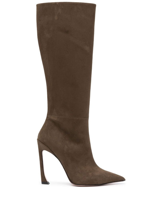 Brown Nadja 100 Faux Suede Knee Boots
