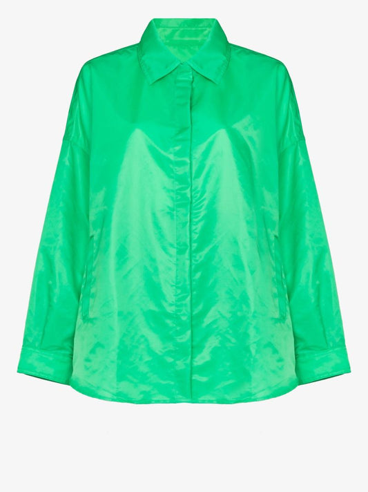 Green Perla Oversized Shirt Jacket