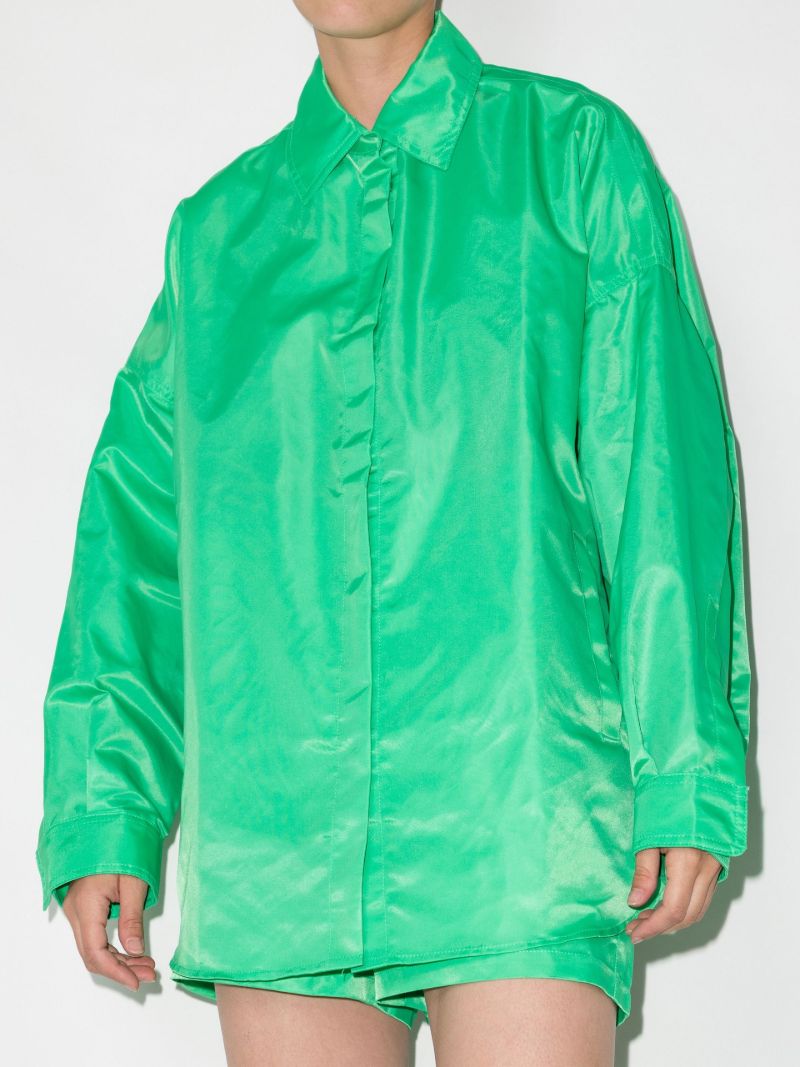 Green Perla Oversized Shirt Jacket