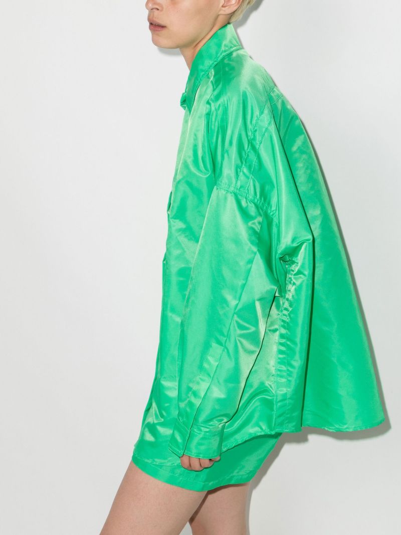 Green Perla Oversized Shirt Jacket