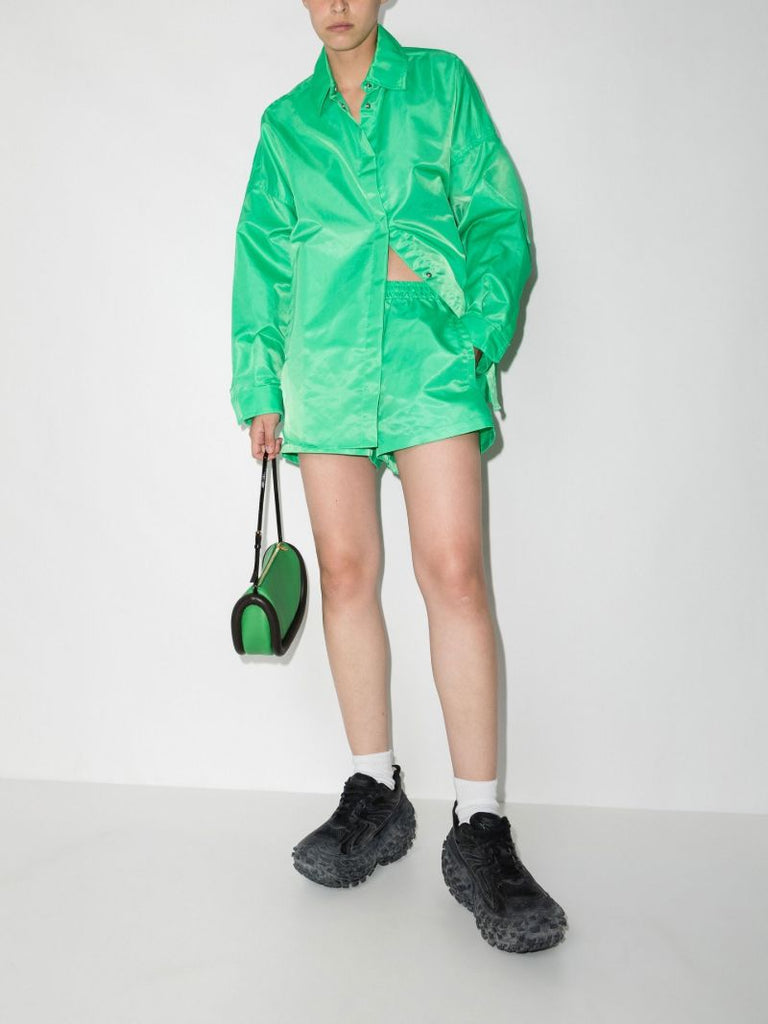 Green Perla Oversized Shirt Jacket