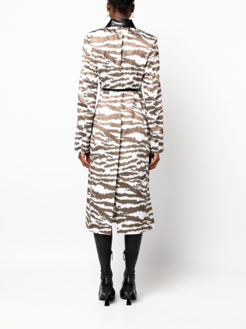 Brown Tiger Print Trench Coat