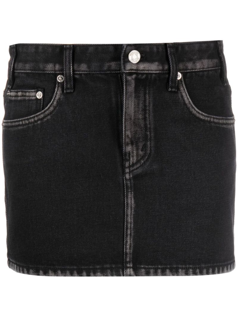 Black Denim Mini Skirt