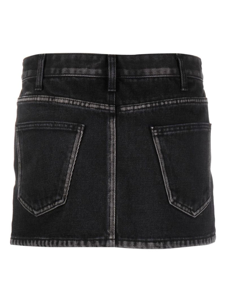 Black Denim Mini Skirt