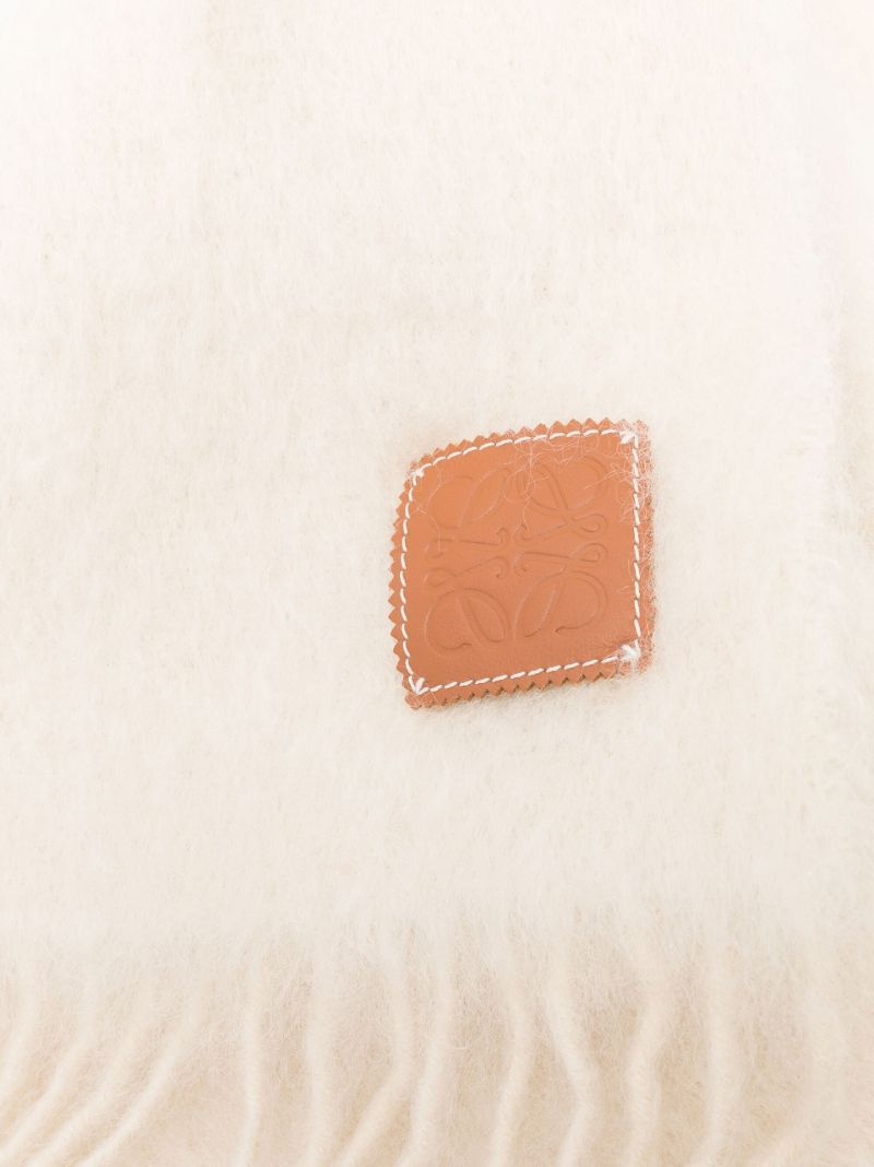 White Anagram Logo Wool Scarf