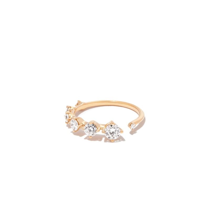 18k Yellow Gold Small Sequence Diamond Band Ring