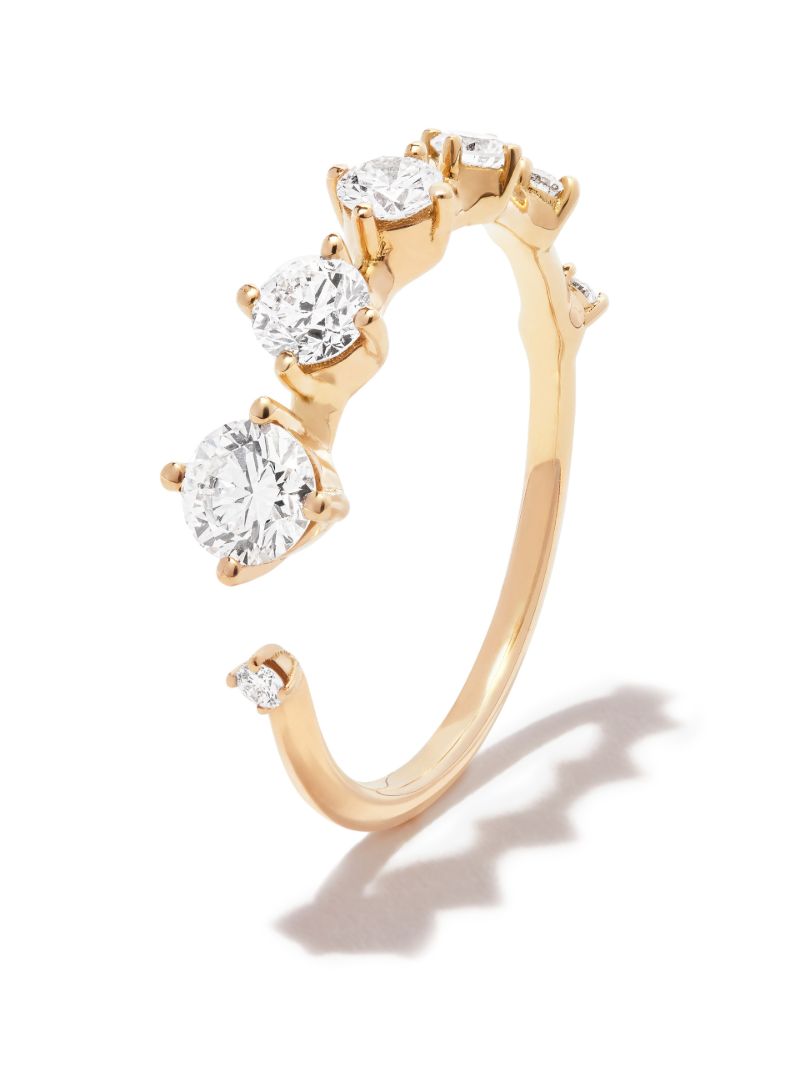 18k Yellow Gold Small Sequence Diamond Band Ring
