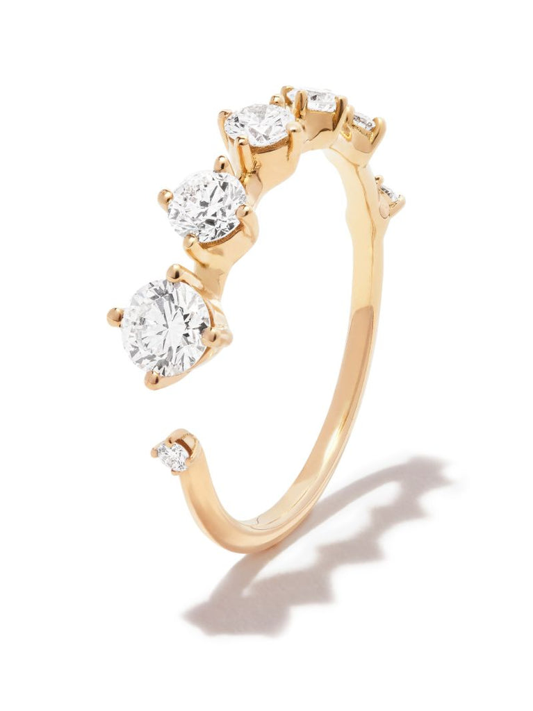 18k Yellow Gold Small Sequence Diamond Band Ring