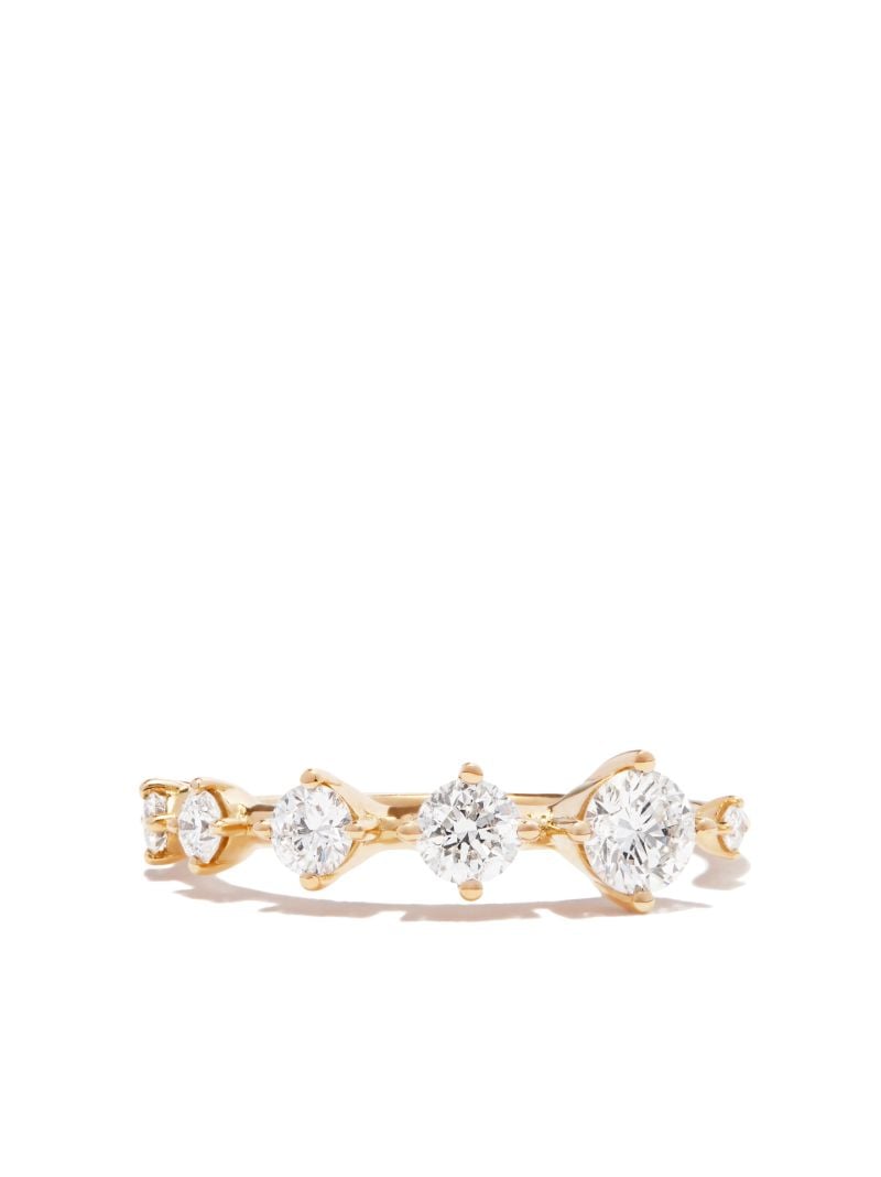 18k Yellow Gold Small Sequence Diamond Band Ring
