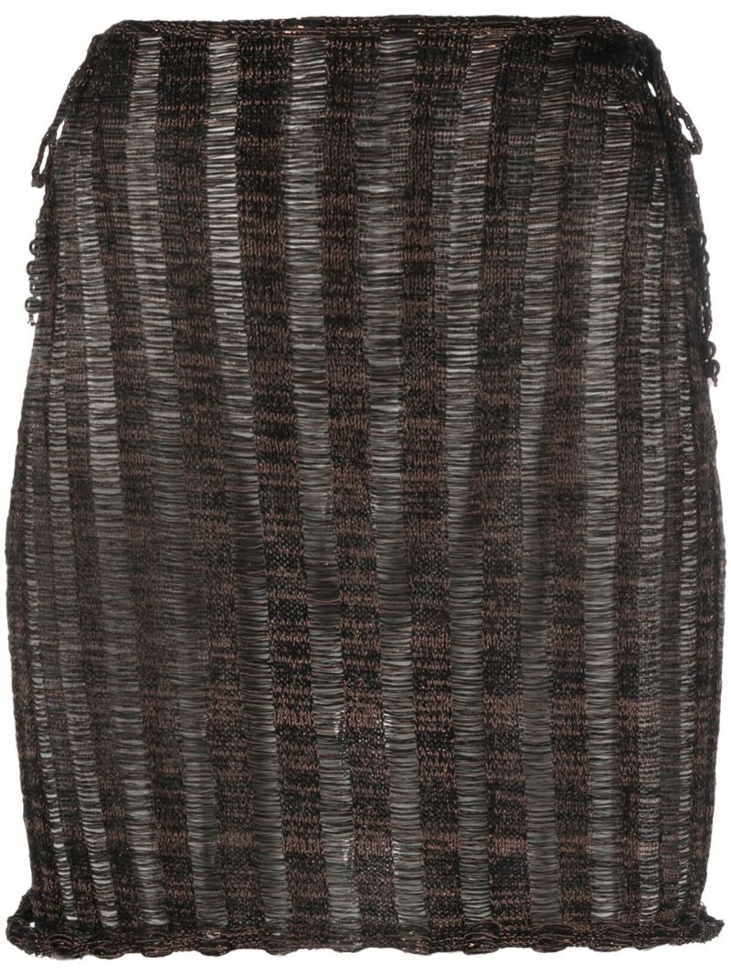 Black Ribbed-knit Mini Skirt